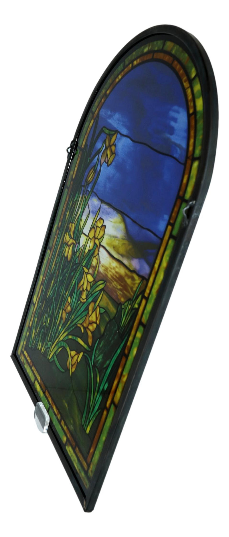 Tiffany View of Oyster Bay Glass Panel, 13 x 12 - Detroit