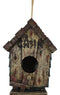 Rustic Western Cozy Faux Wooden Cabin Birdhouse Bird Feeder House Branch Hanger