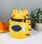 Ceramic Feline Orange Tabby Fat Cat With Giant Fish Belly Cookie Jar 7.25"Tall