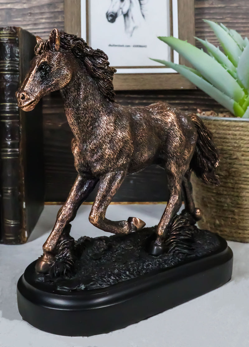 Rustic Western Country Sauntering Horse Rough Hand Textured Figurine With Base