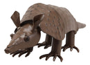 Ebros Western Rustic Forest Hand Sculpted Metal Springy Armadillo Statue 15.5" L