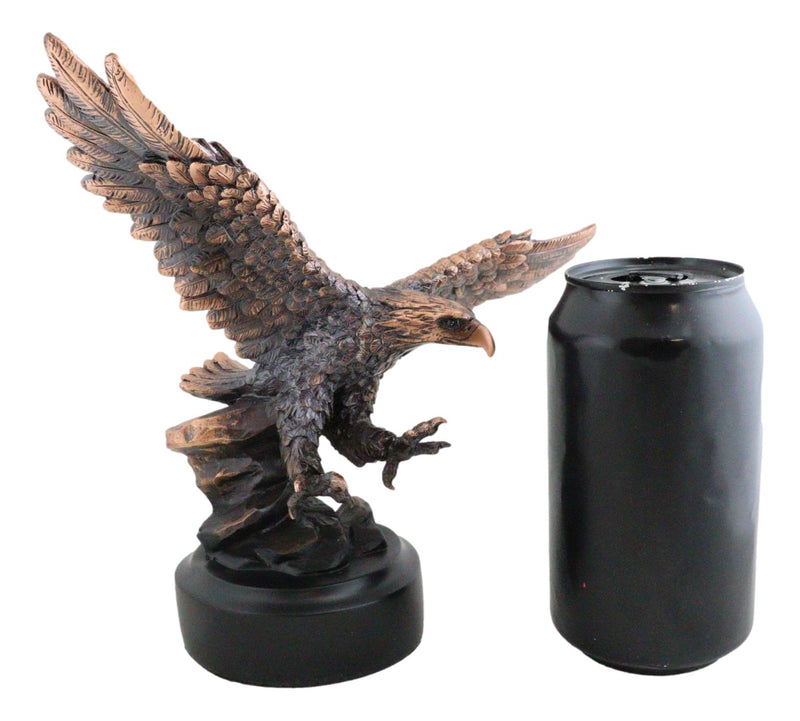 Wings of Glory Heraldic Bald Eagle Swooping Fiercely At Prey Figurine With Base