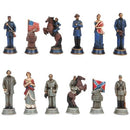 US Civil War Union North VS Confederate South Chess Pieces And Glass Board Set