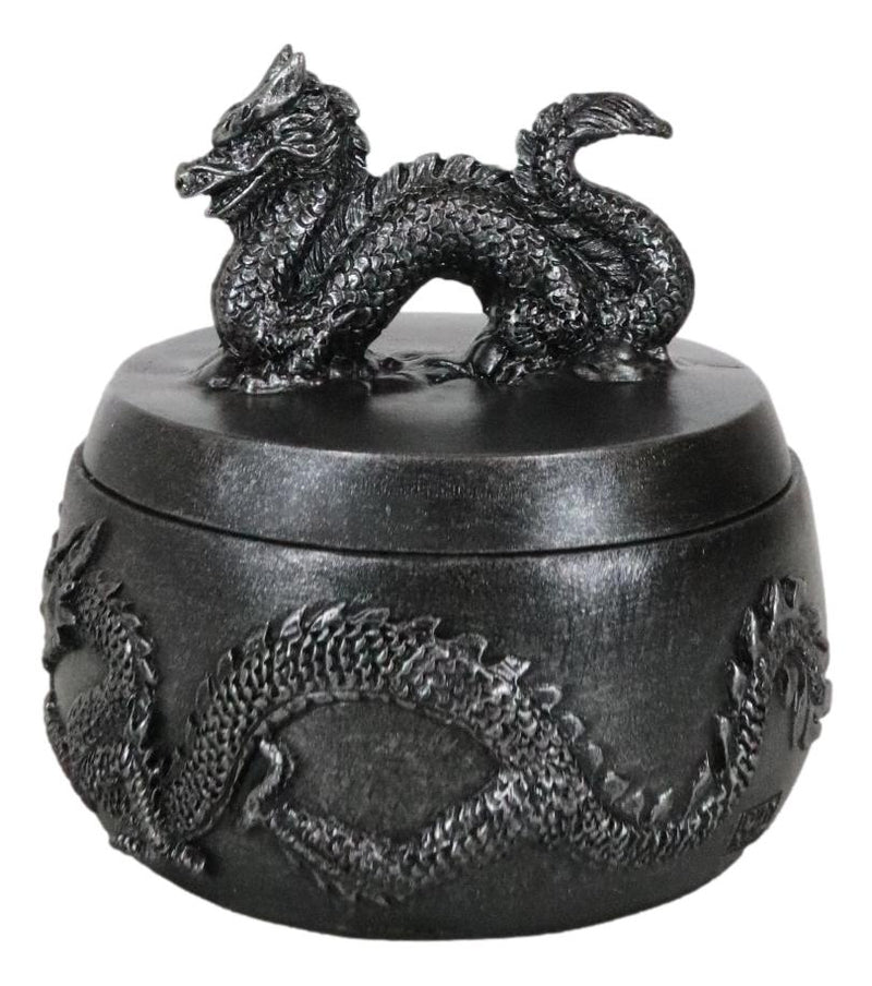 Oriental Dragon King Spirit Rune Flying Serpent Silver Decorative Jewelry Box