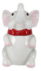 Ebros White Pachy Elephant With Red Bowtie Ceramic Cookie Jar Container Figurine