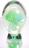 Ebros Gift Nautical Teal Blue and Green Hand Blown Glass Art Glow in The Dark Jellyfish Figurine Coastal Ocean Under The Sea Paperweight Office Desktop Table Decor Accent