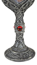 Ebros Gift Celtic Gray Wolf Rhinestone Figurine Goblet 7.5" Height Home Decor