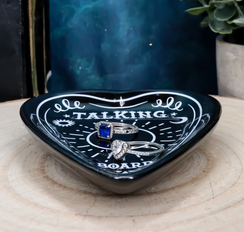 Ouija Talking Spirit Board Planchette Heart Bone China Trinket Jewelry Dish