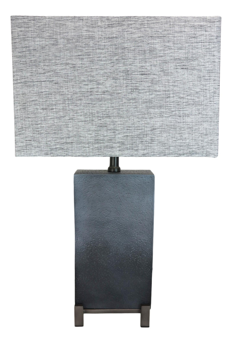 Contemporary Modern Elegant Grey Polystone Iron Metal Table Lamp With Shade 25"H