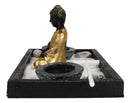 Golden Robe Buddha Monk Zen Garden With Pebbles Sand And Rake Decorative Set