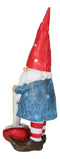 Festive Holiday Golfer Gnome Using Toadstool Mushroom As Golf Club Figurine