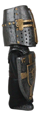 Ebros Gift Anime Chibi Renaissance Medieval Knight of The Cross Templar Crusader Figurine 4.5" Tall Suit of Armor Miniature European Knights Sculpture Decor (Swordsman Standing Guard)