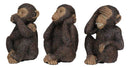 Wise Monkeys See Hear Speak No Evil Ape Collectible Figurine Miniature Set Decor