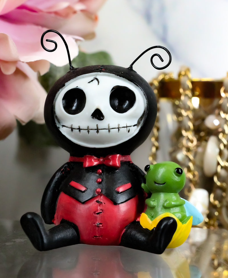 Furry Bones Dots Ladybug In Tuxedo Red Polkadots Skeleton Figurine Furrybones