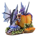 Amy Brown Halloween Hide and Seek Lavender Fairy And Dragon In Pumpkin Figurine