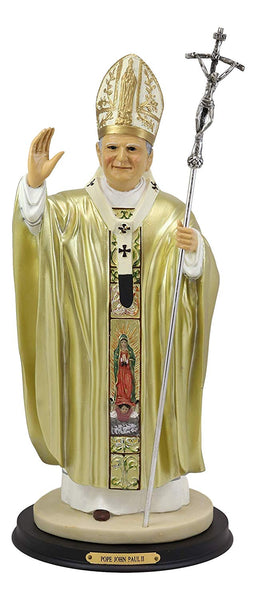 Ebros Large Venerable Pope John Paul II with Papal Ferula Crucifix in