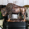 Southwestern Plains Grazing American Bison Buffalo Figurine With Trophy base