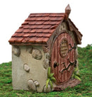 Miniature Fairy Garden Cottage Dome House W/ Door & Toadstool Stairs Figurine