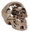 Electroplated Shiny Bronze Cranium Skull Head Money Bank Resin Figurine 7.5"L