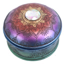 Chakra Rainbow Buddhist Mandala Wheel And Glass Cabochon Decorative Jewelry Box