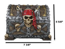 Large Caribbean Pirate Marauder Skull With Criss Cross Blades Treasure Chest Box