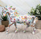 Equestrian Chic Beauty Rainbow Paisley White Horse Hand Painted Statue 7.5" L