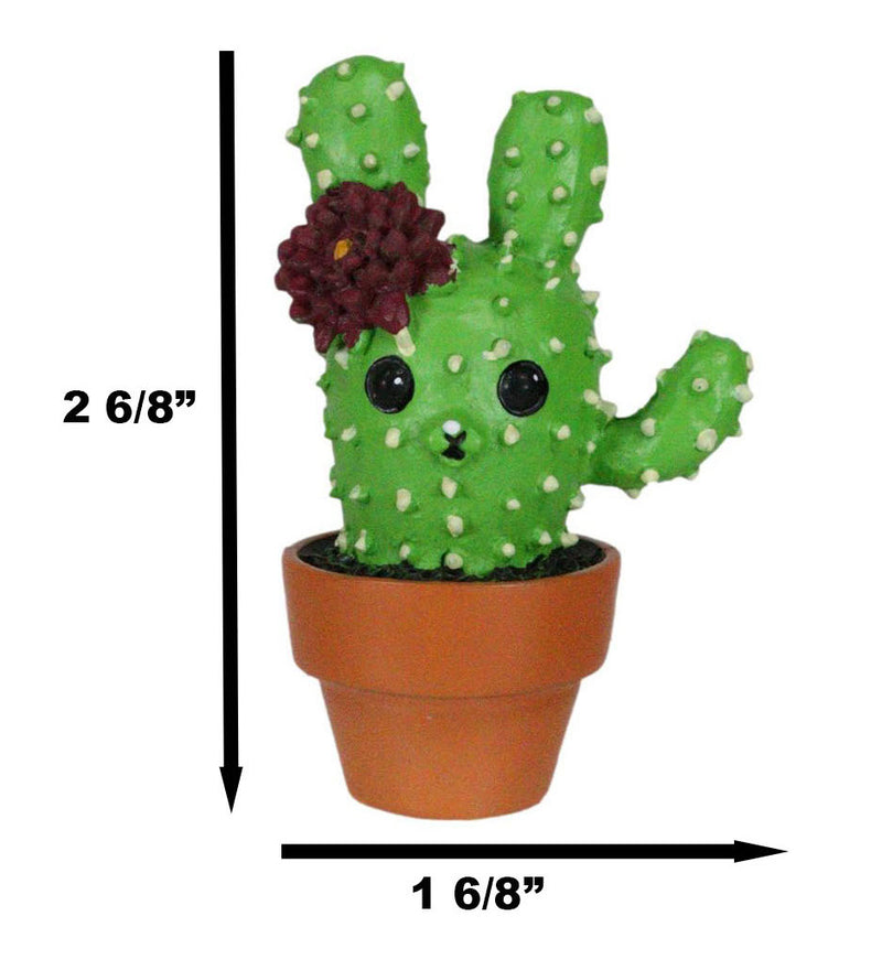 Prickles Whimsical Rabbit That Transform Into Cactus Plant In Pot Figurine Small