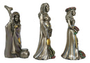 Ebros Wicca Triple Goddess Maiden Mother Crone Triune Moon Set of 3 Figurines