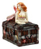 Beautiful Mermaid Ariel Resting On Sunken Treasure Jewelry Box Figurine 5.25"L