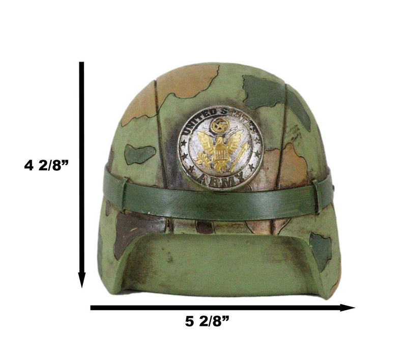 Patriotic USA Army Military Soldier Camo Helmet Money Coin Savings Piggy Bank