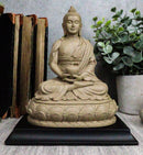 Meditating Buddha Shakyamuni On Lotus Throne Altar Statue 6"H On Wooden Pedestal