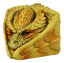 Hibernating Dragon Yellow Serpent Drake Small Stash Trinket Jewelry Box Figurine