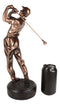 Professional Golfer Swinging Golf Club Decorative Statue With Trophy Base 15" H