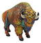 Ebros Gift Colorful Native American Bison Buffalo Figurine 9.25" Long Hand Painted Resin Sculpture Symbol of Abundance and Manifestation Animal Totem Spirit Home Accent Decor