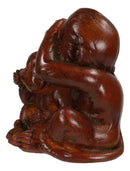 See Hear Speak No Evil Monkeys Figurine in Faux Mahogany Wood Finish Figurine