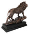 King Of The Jungle African Lion On Pride Rock Bronze Electroplated Figurine