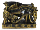 Ancient Egyptian Wedjat Eye Of Horus Uraeus Cobra Business Card Holder Figurine