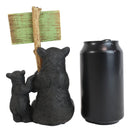 Ebros Rustic Black Bear With Cub Holding Sign Relax You're At The Cabin Statue