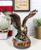 Patriotic Open Wings Bald Eagle On USA Star Spangled Banner Millitary Figurine