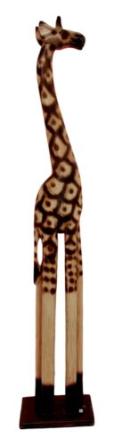 Balikraft Balinese Wood Handicraft Large Safari Giraffe Animal Figurine 39.75"H