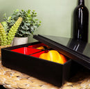 Lacquered Plastic Japanese Style 5 Compartments Sushi Lunch Bento Box With Lid