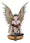 Steampunk Air Force Pilot Assassin Fairy Sitting On Time Warp Machine Figurine