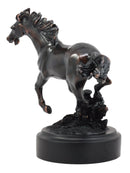 Ebros Gift Bronze Electroplated Wild West Galloping Horse Statue 10.5" L Equestrian Beauty Steed Figurine