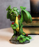 Ebros Colorful Green Irish Lucky Clover Dragon with Ladybugs Statue by Stanley Morrison