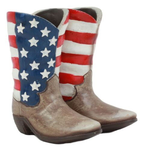 Ebros Patriotic Stars & Stripes American Flag Boots Salt and Pepper Shaker Set