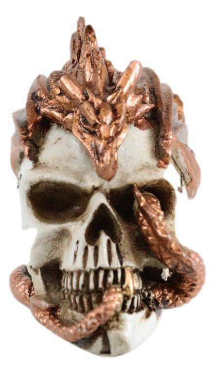 Ebros Ancient Nidhoggr Inferno Guardian Dragon Keeper Warlock Skull Miniature Figurine