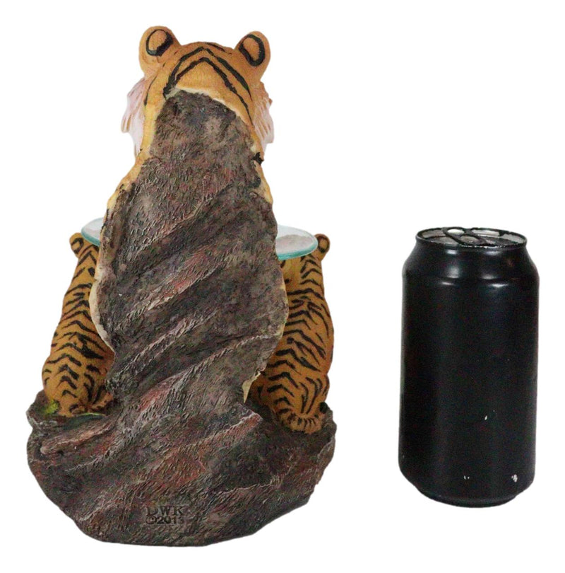 Jungle Predator Bengal Tiger Mother & Cubs Candle Heat Oil Tart Burner Figurine