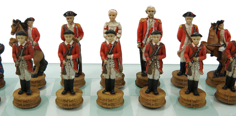 Ebros American Revolutionary War US Continental VS British Imperial Army Chess Set