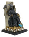 Black Santa Muerte Holding Scythe Seated On Throne Statue Our Lady Of Death