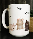 Ebros Novelty Oink! Animal Farm Whimsical Pig Ceramic Coffee Mug 15oz Porky Pigs